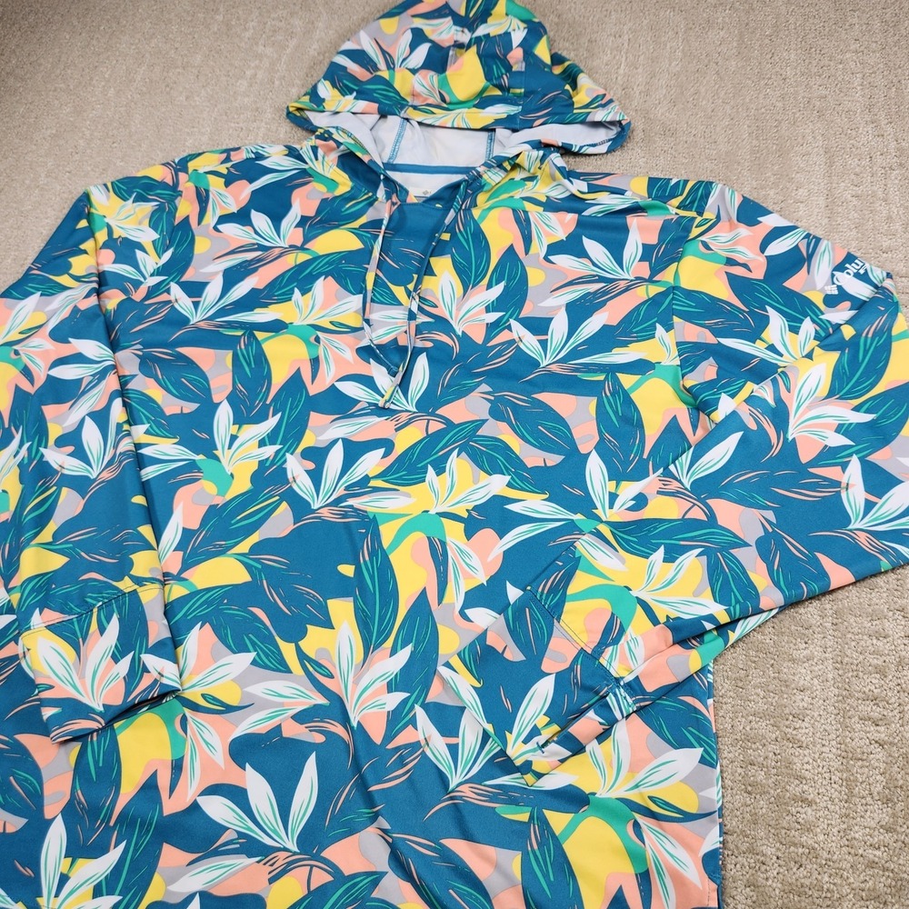 Columbia PFG Hoodie Women Large Sun Protection Lightweight Floral UPF Gorpcore